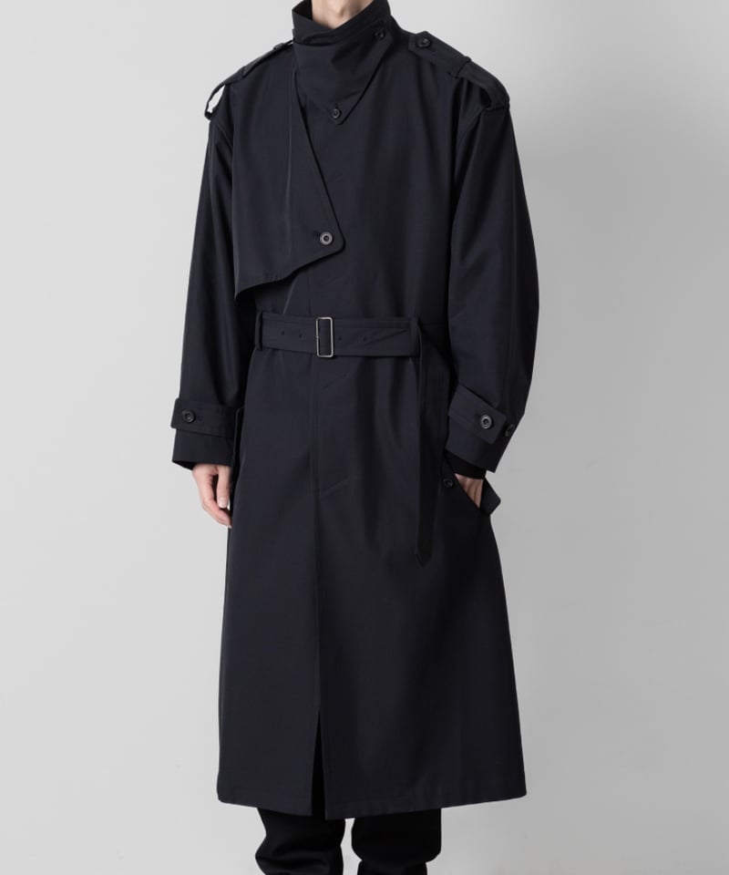 stand collar single trench coat/BLACK | ato AOYAMA stand collar single trench coat/BLACK | ato AOYAMA