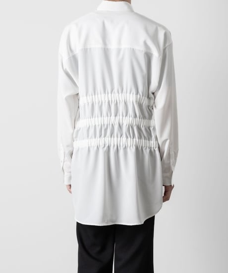 OVERSIZED SHIRRING SHIRTS/WHITE