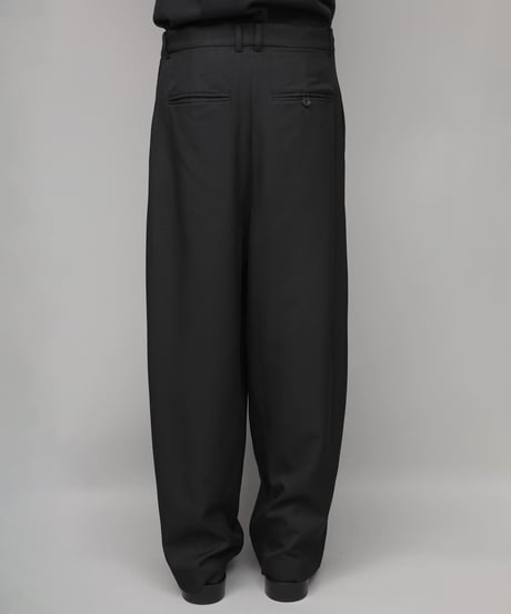 RECYCLE POLYESTER WIDE PANTS/BLACK