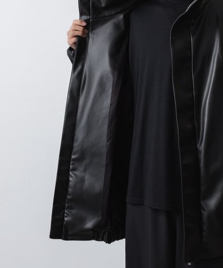 SYNTHETIC LEATHER BLOUSON/BLACK