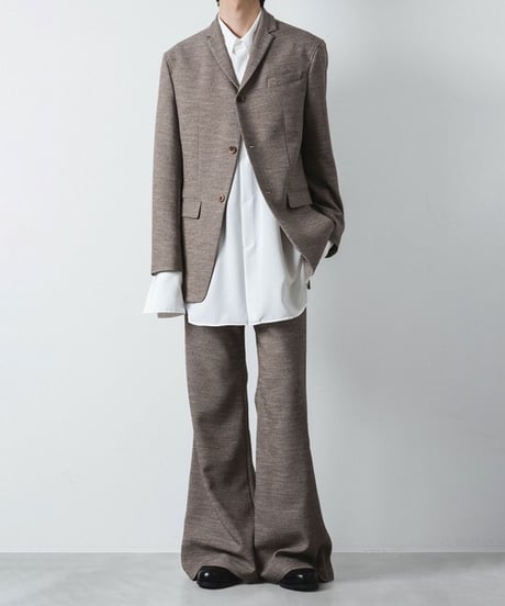 SLUB TWEED JACKET/L.BROWN