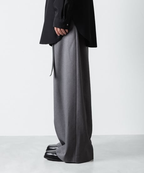 RECYCLE POLYESTER WIDE PANTS/GRY