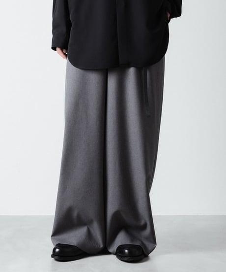 RECYCLE POLYESTER WIDE PANTS/GRY