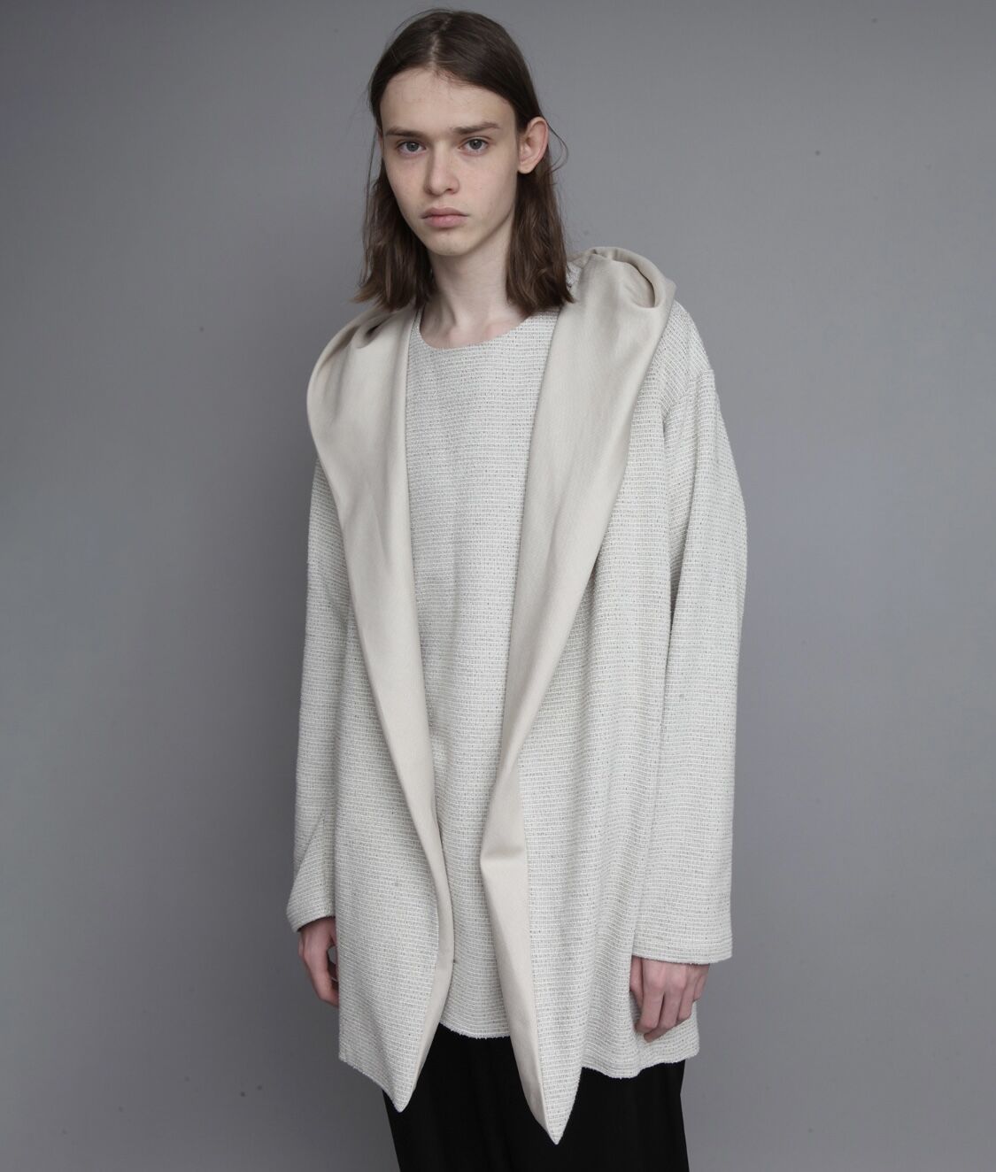 RAD BY RAD HOURANI Drape Cardigan アーカイブ DRAPE HOOD CARDIGAN/L.GRAY | ato onlinestore