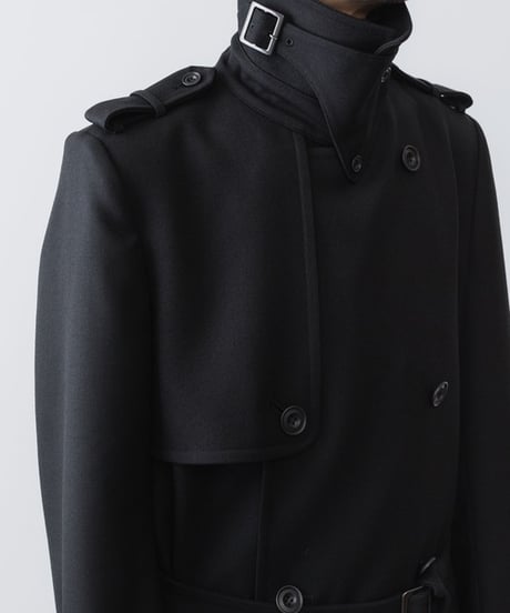 NEW WOOL TRENCH COAT/BLACK