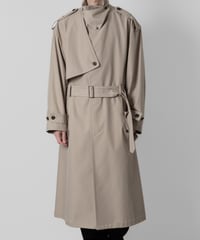 stand collar single trench coat/BEIGE