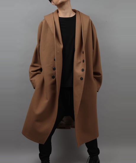 ENGLAND LAMB MELTON HOOD COAT/BEIGE