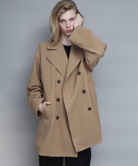OVERSIZED PEA COAT/BEIGE