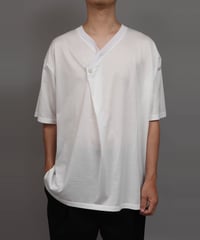 DRAPE V-NECK T-SHIRT/WHITE