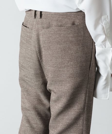 SLUB TWEED FLAIR PANTS/L.BROWN