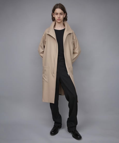 RECYCLE POLYESTER STAND COLLAR COAT
