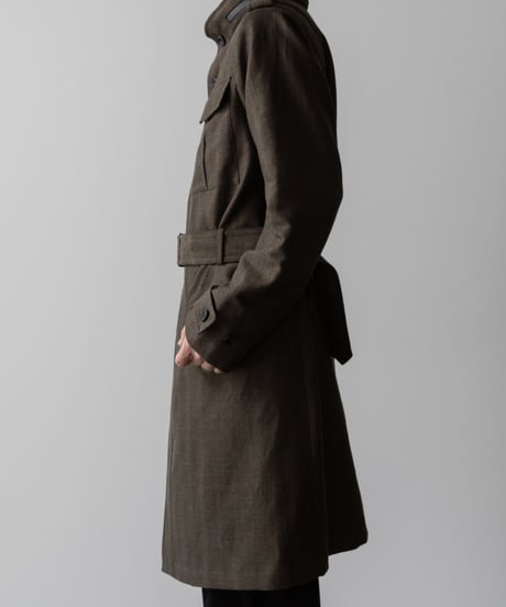 STAND COLLAR MILITARY COAT/KHAKI