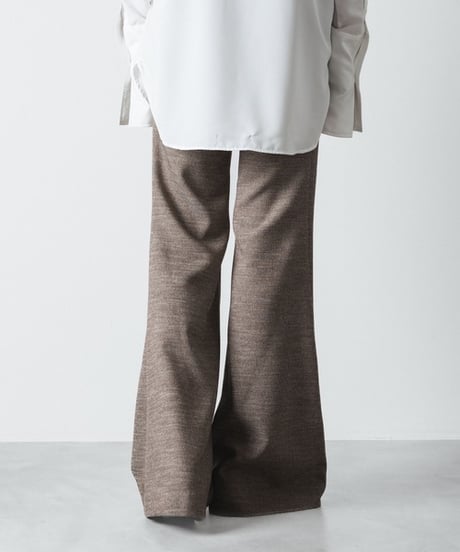 SLUB TWEED FLAIR PANTS/L.BROWN