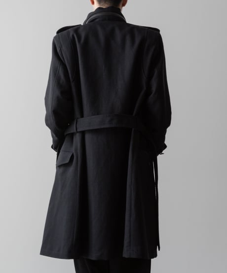 STAND COLLAR MILITARY COAT/BLACK