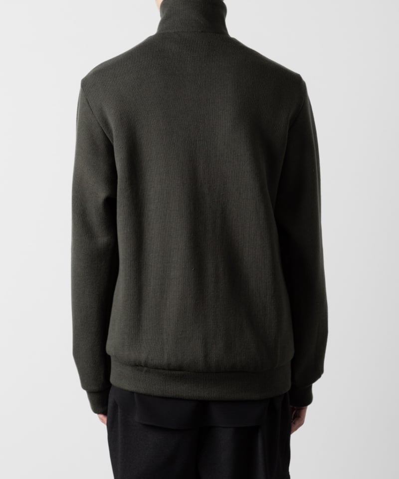 STAND COLLAR ZIP CARDIGAN/KHAKI | ato AOYAMA