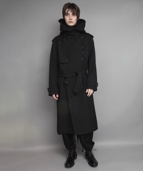MILITARY TRENCH COAT/BLACK