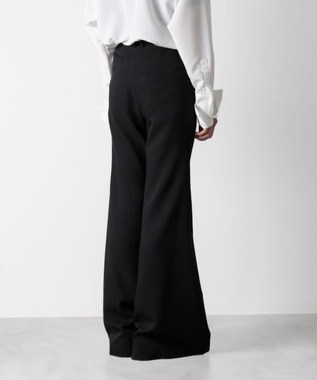 SLUB TWEED FLAIR PANTS/BLACK