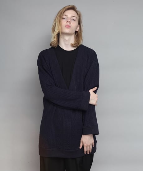 DEEP V-NECK LONG JERSEY/NAVY