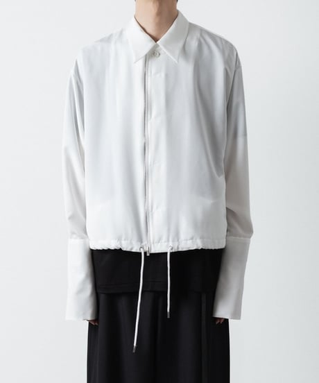 DOUBLE CUFFS ZIP SHIRT/WHITE
