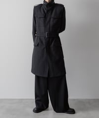 STAND COLLAR MILITARY COAT/BLACK