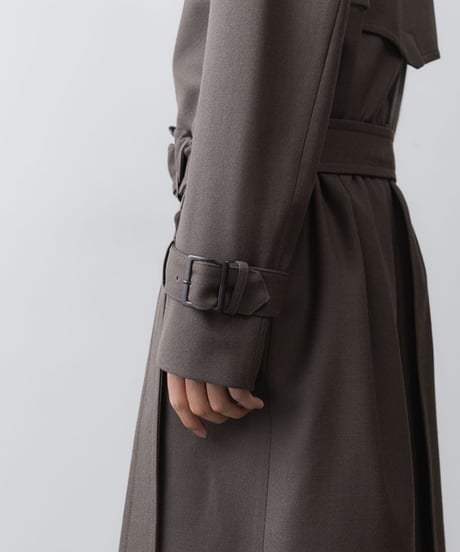 NEW WOOL TRENCH COAT/L.BROWN