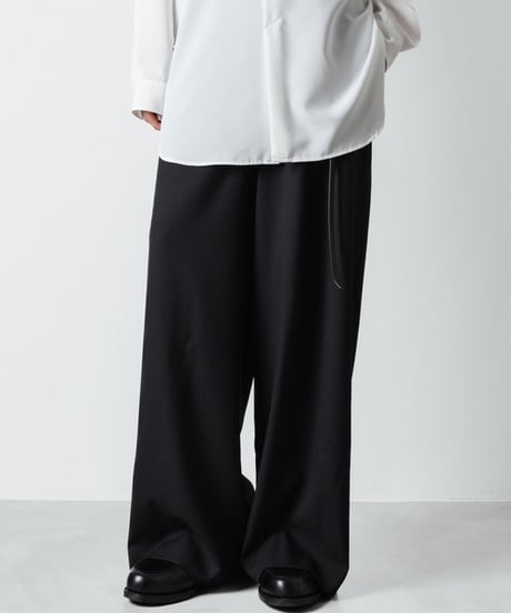 RECYCLE POLYESTER WIDE PANTS/BLACK