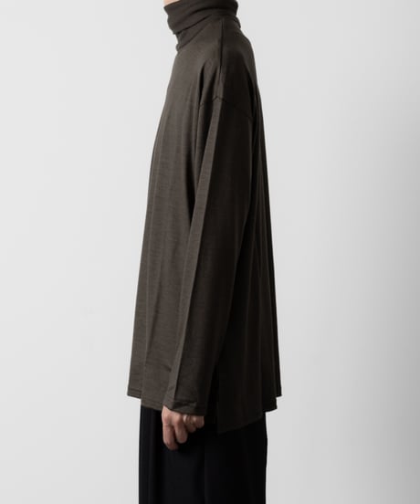 WOOL JERSEY TURTLE NECK/KHAKI