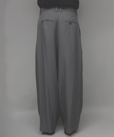 RECYCLE POLYESTER WIDE PANTS/GREY