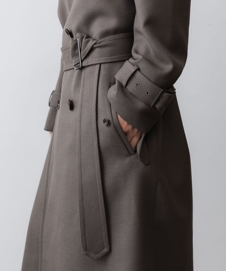 NEW WOOL TRENCH COAT/L.BROWN