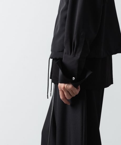 DOUBLE CUFFS ZIP SHIRT/BLACK