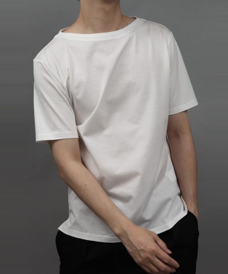 60/2 T-CLOTH BOAT NECK T-SHIRT/WHITE