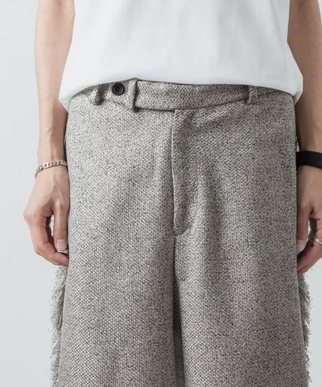 WIDE FRINGE PANTS/GRAY