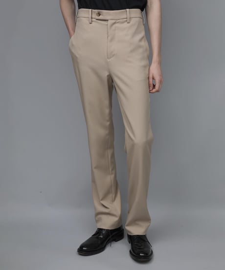 RECYCLE POLYESTER STRAIGHT PANTS / BEIGE