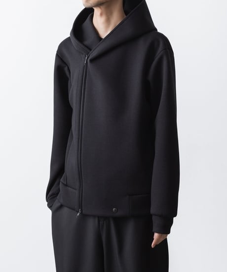 OVERSIZED AIR CUSHION ZIP HOODIE/BLACK
