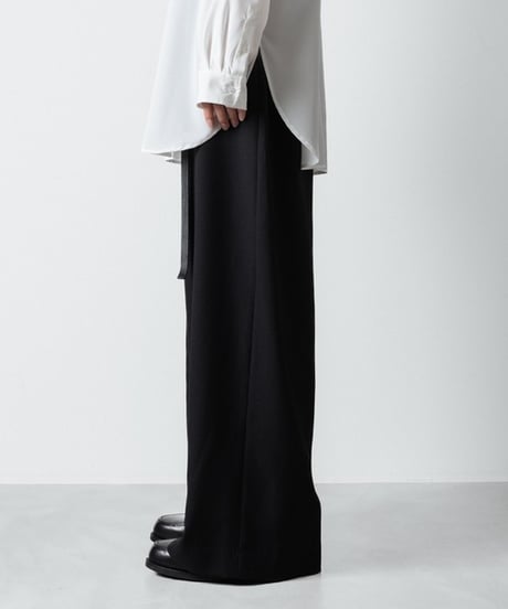 RECYCLE POLYESTER WIDE PANTS/BLACK