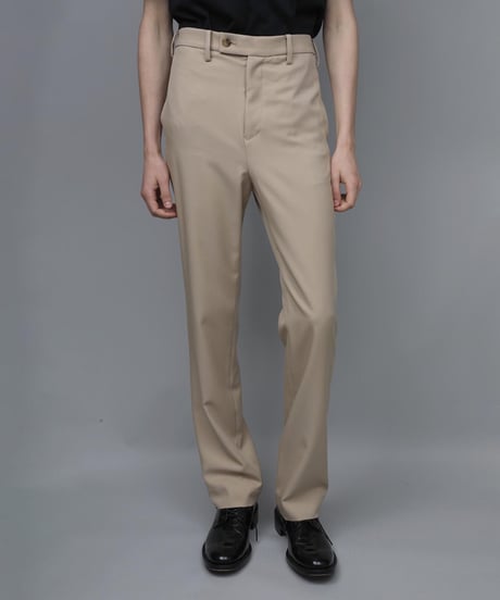 RECYCLE POLYESTER STRAIGHT PANTS / BEIGE