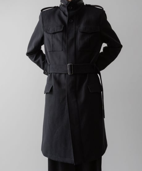 STAND COLLAR MILITARY COAT/BLACK