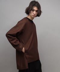 compression knit pullover/BROWN