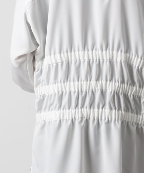 OVERSIZED SHIRRING SHIRTS/WHITE
