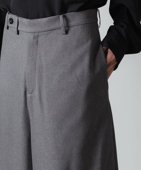 RECYCLE POLYESTER WIDE PANTS/GRY