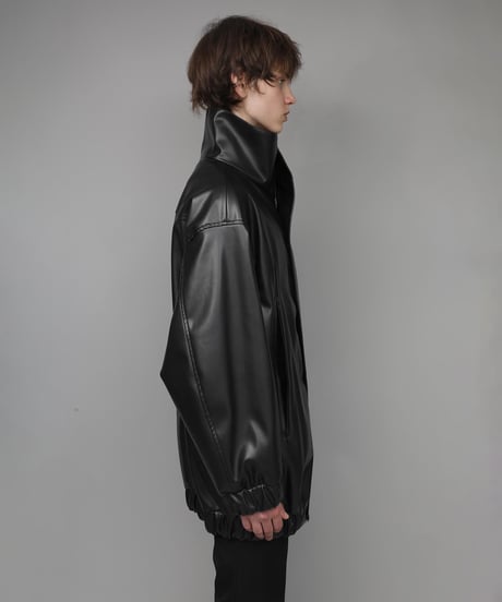 SYNTHETIC LEATHER BLOUSON/BLACK