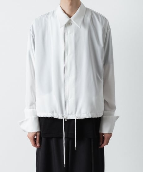 DOUBLE CUFFS ZIP SHIRT/WHITE