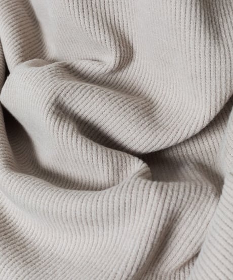 JACKAL RIB OVERSIZED TURTLE-NECK/G.BEIGE