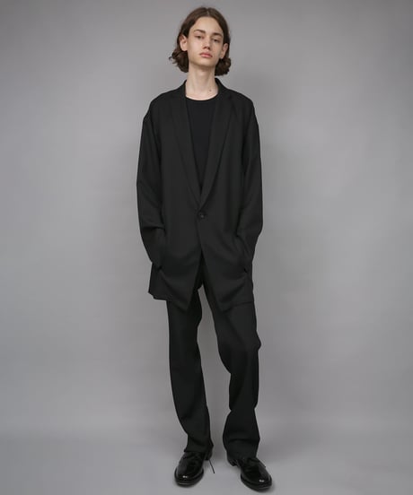 ONE BUTTON DEEP V-ZONE JACKET / BLACK