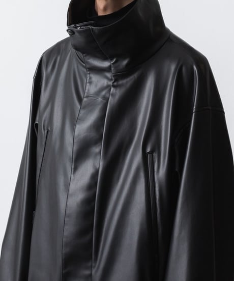 SYNTHETIC LEATHER BLOUSON/BLACK
