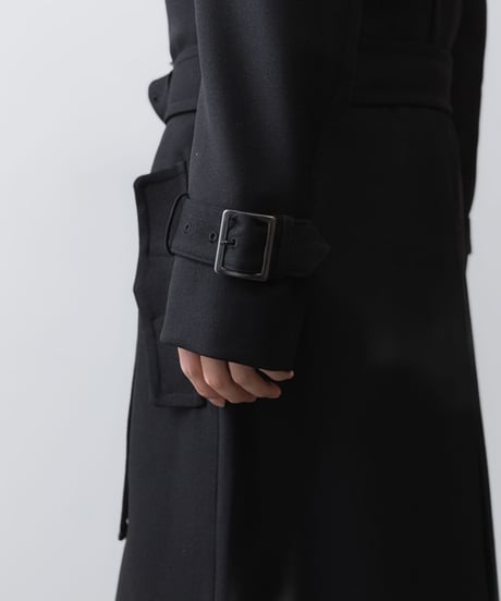 NEW WOOL TRENCH COAT/BLACK