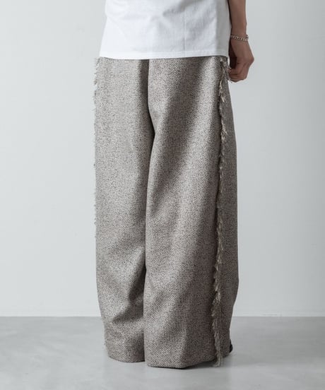 WIDE FRINGE PANTS/GRAY