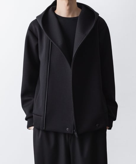 OVERSIZED AIR CUSHION ZIP HOODIE/BLACK