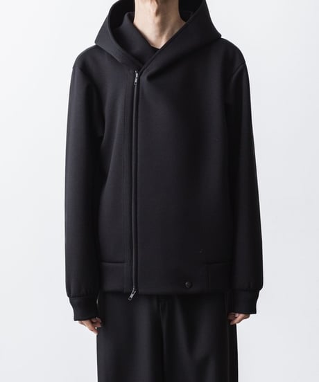 OVERSIZED AIR CUSHION ZIP HOODIE/BLACK