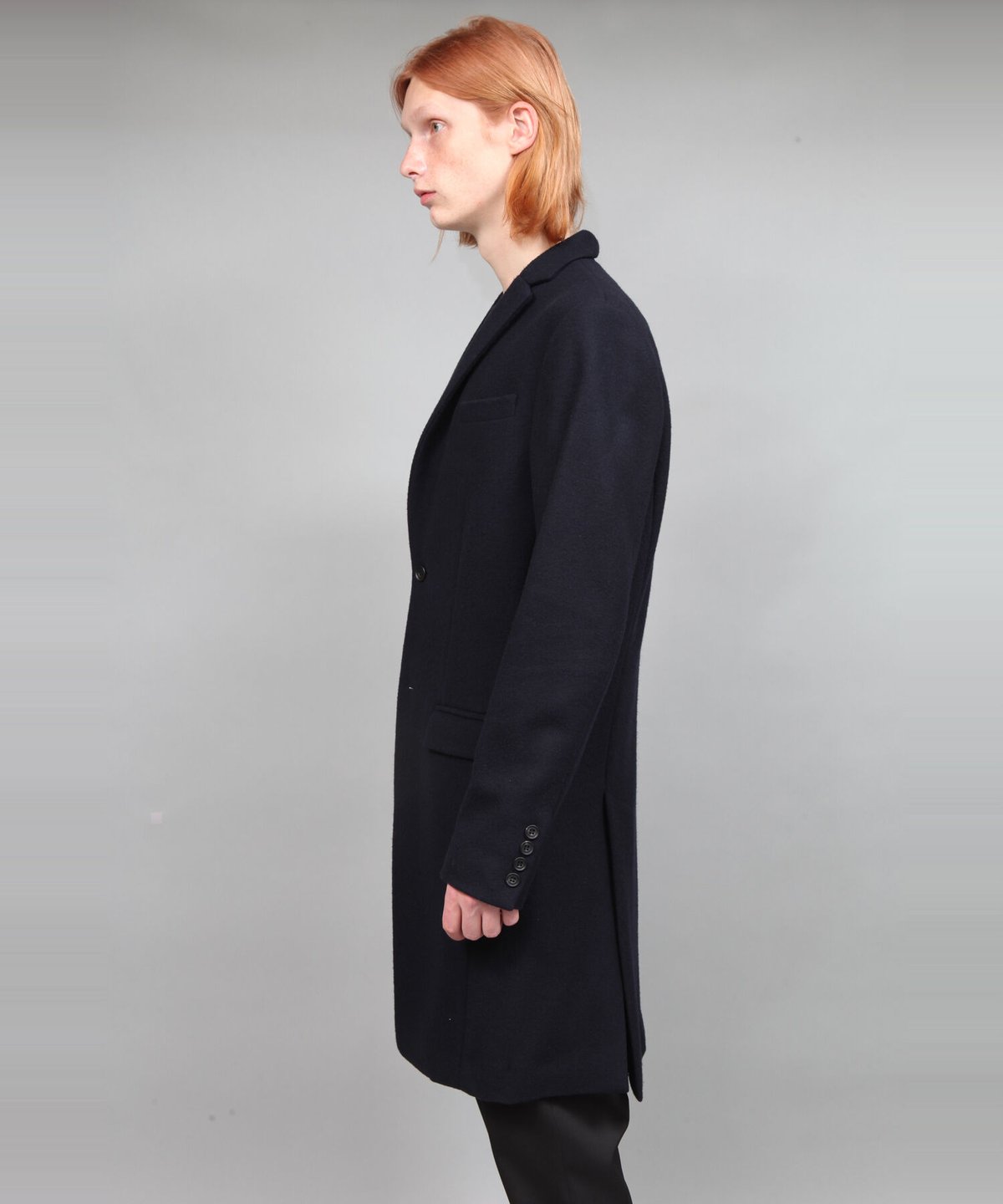 ENGLAND LAMB MELTON CHESTER COAT/NAVY